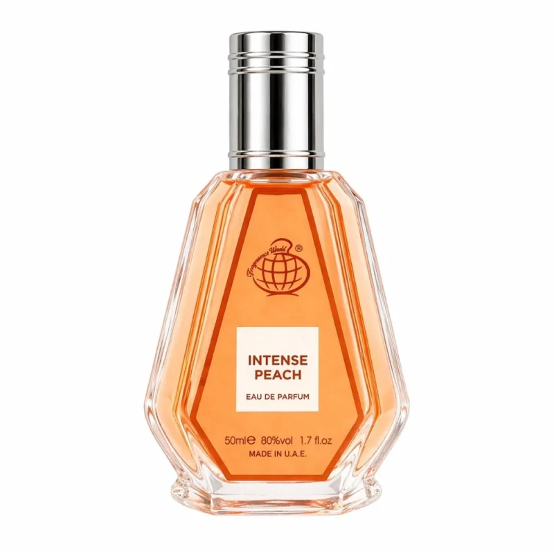 ادو پرفیوم Fragrance World مدل Intense Peach حجم ۵۰ میلیلیتر ادو پرفیوم Fragrance World مدل Intense Peach حجم ۵۰ میلیلیتر