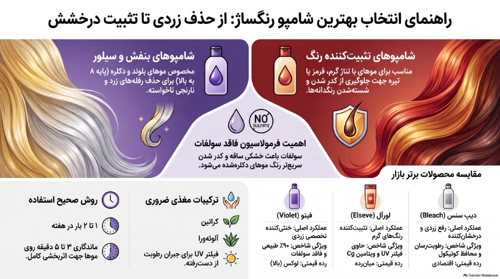 انتخاب بهترین شامپو رنگساژ