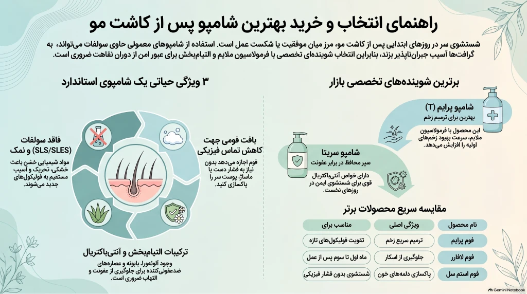 بهترین شامپو پس از کاشت