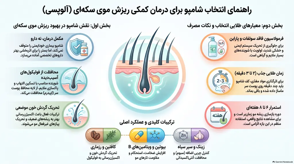 راهنمای خرید شامپو مناسب ریزش مو سکه ای