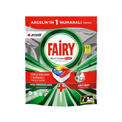 کپسول ماشین ظرفشویی فِیری مدل Platinum Plus Lemon بسته 65 عددی