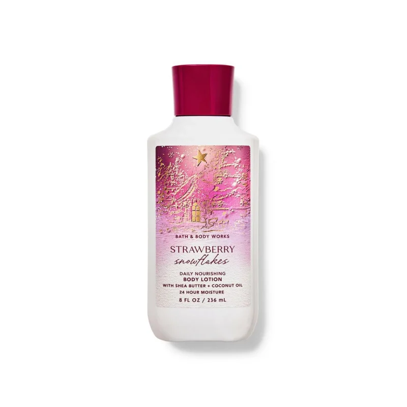 لوسیون بدن بث اند بادی مدل Strawberry Snowflakes حجم 236میل