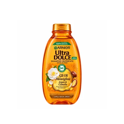 شامپو گارنیر مدل Ultra Dolce Gli Oli Meravigliosi Argan & Camelia حجم 300 میلی‌لیتر