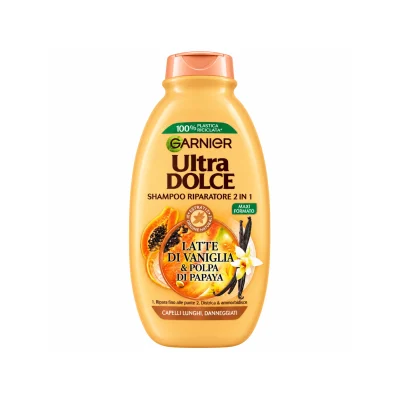 شامپو گارنیر مدل Ultra Dolce Latte di Vaniglia & Polpa di Papaya حجم 300 میلی‌لیتر1