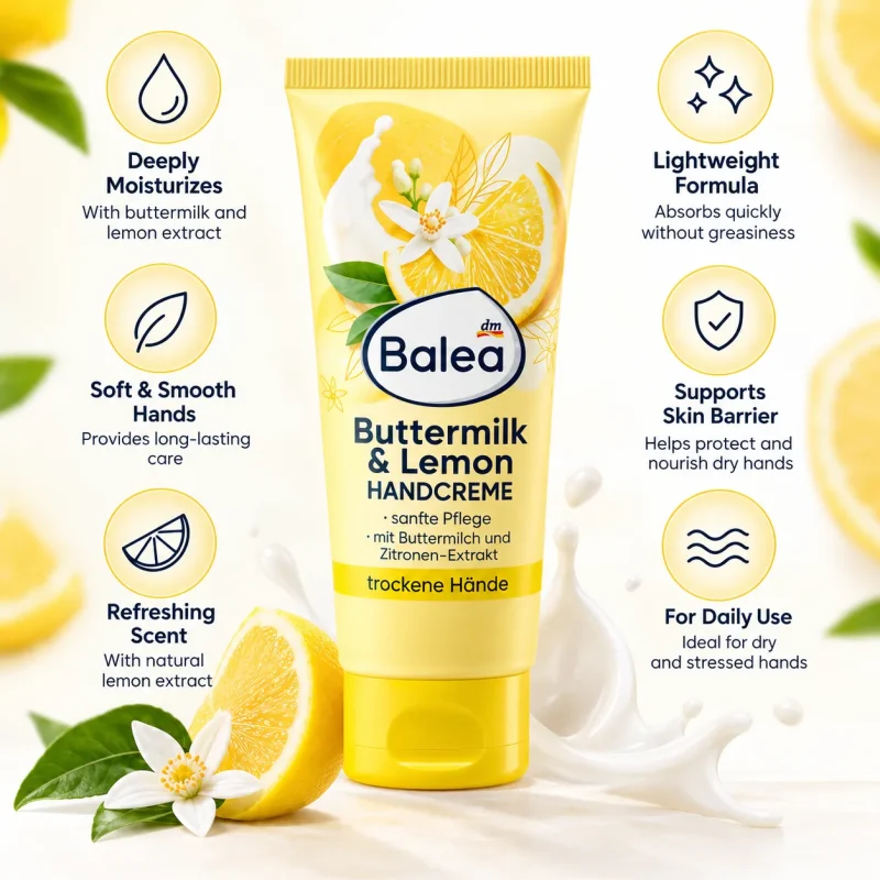 کرم دست باله‌آ مدل Buttermilk & Lemon حجم 100میل - تصویر 2