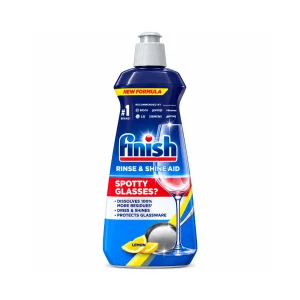 مایع جلادهنده ماشین ظرفشویی فینیش مدل Rinse & Shine Aid Lemon حجم 400 میل
