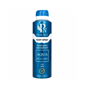 اسپری خوشبوکننده بدن مردانه پیورنایس مدل Aqua bulgari حجم 200میل