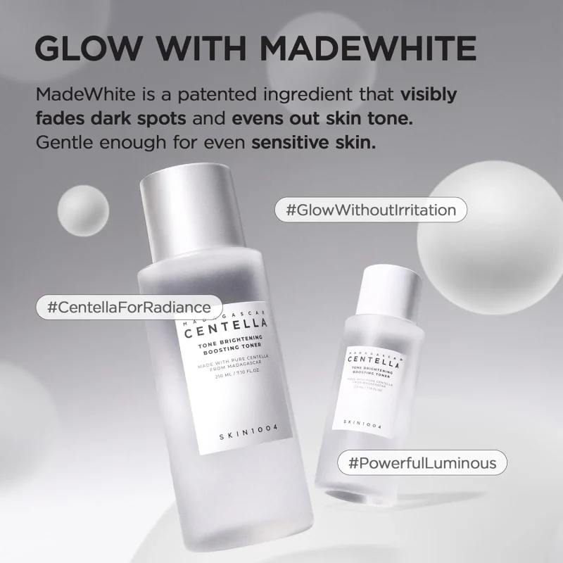 تونر روشن‌کننده سنتلا اسکین 1004 مدل Madagascar Centella Tone Brightening Boosting حجم 210 میل1