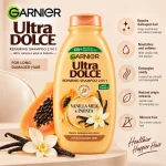شامپو گارنیر مدل Ultra Dolce Latte di Vaniglia & Polpa di Papaya حجم 300 میلی‌لیتر