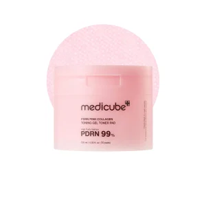 پد تونر ژلی مدی کیوب مدل PDRN Pink Collagen Toning Gel حجم 120 میلی‌لیتر3