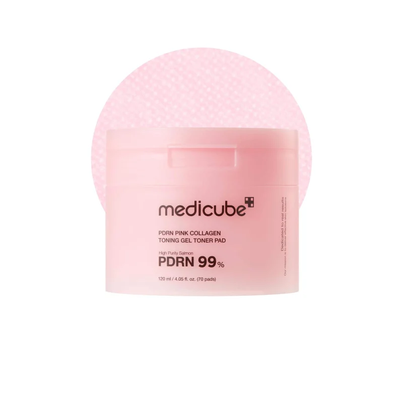 پد تونر ژلی مدی کیوب مدل PDRN Pink Collagen Toning Gel حجم 120 میلی‌لیتر3