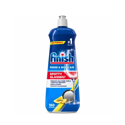 مایع جلادهنده ماشین ظرفشویی فینیش مدل Rinse & Shine Aid Lemon حجم 800 میل