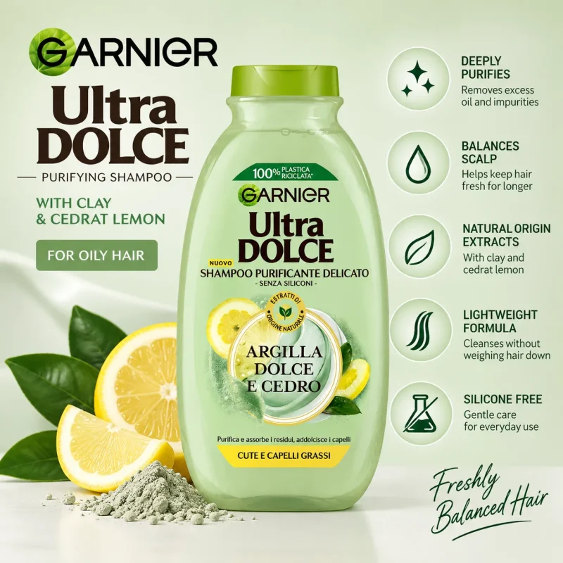 شامپو گارنیر مدل Ultra Dolce Argilla Dolce & Cedro حجم 300 میلی‌لیتر1