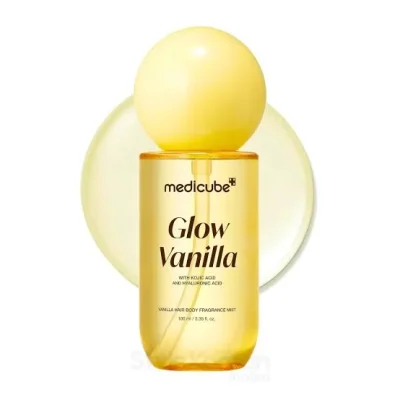 بادي ميست و خوشبو کننده مو مدیکیوب مدل Glow Vanilla حجم 100 ميل