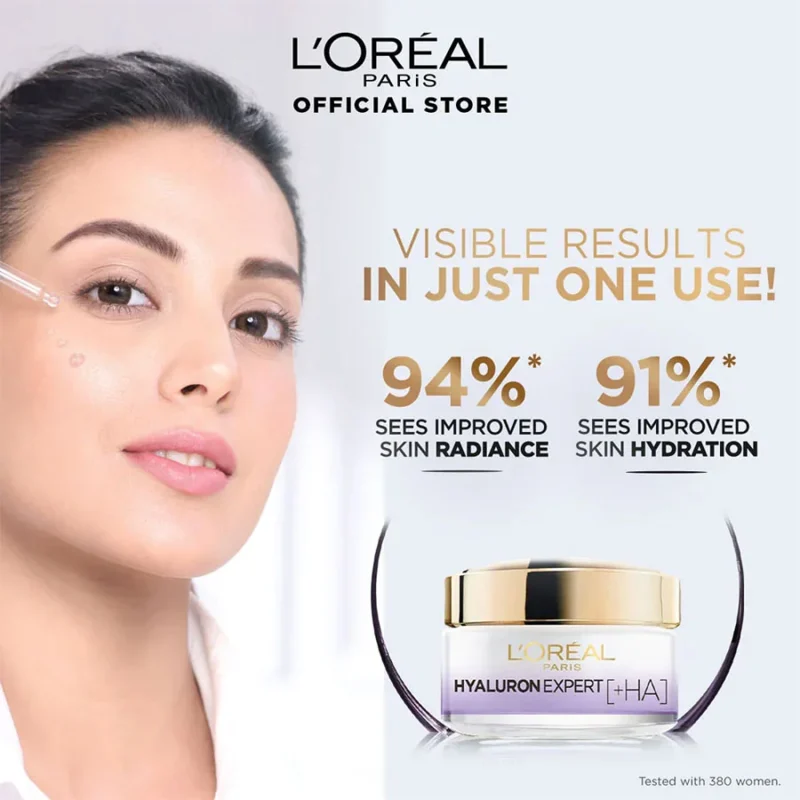 کرم ماسک شب لورآل پاریس مدل Hyaluron Expert +HA حجم ۵۰ میلی‌لیتر