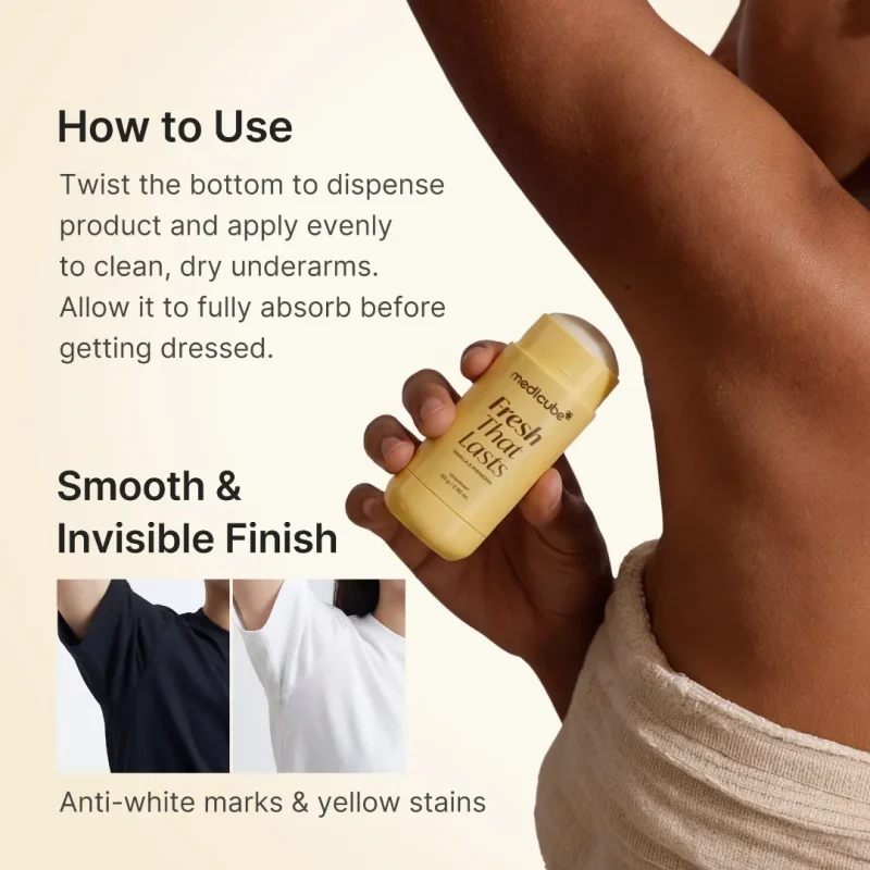 دئودورانت استیکی میدی‌کیوب Medicube Fresh That Lasts Vanilla & Pistachio وزن ۸۳ گرم3