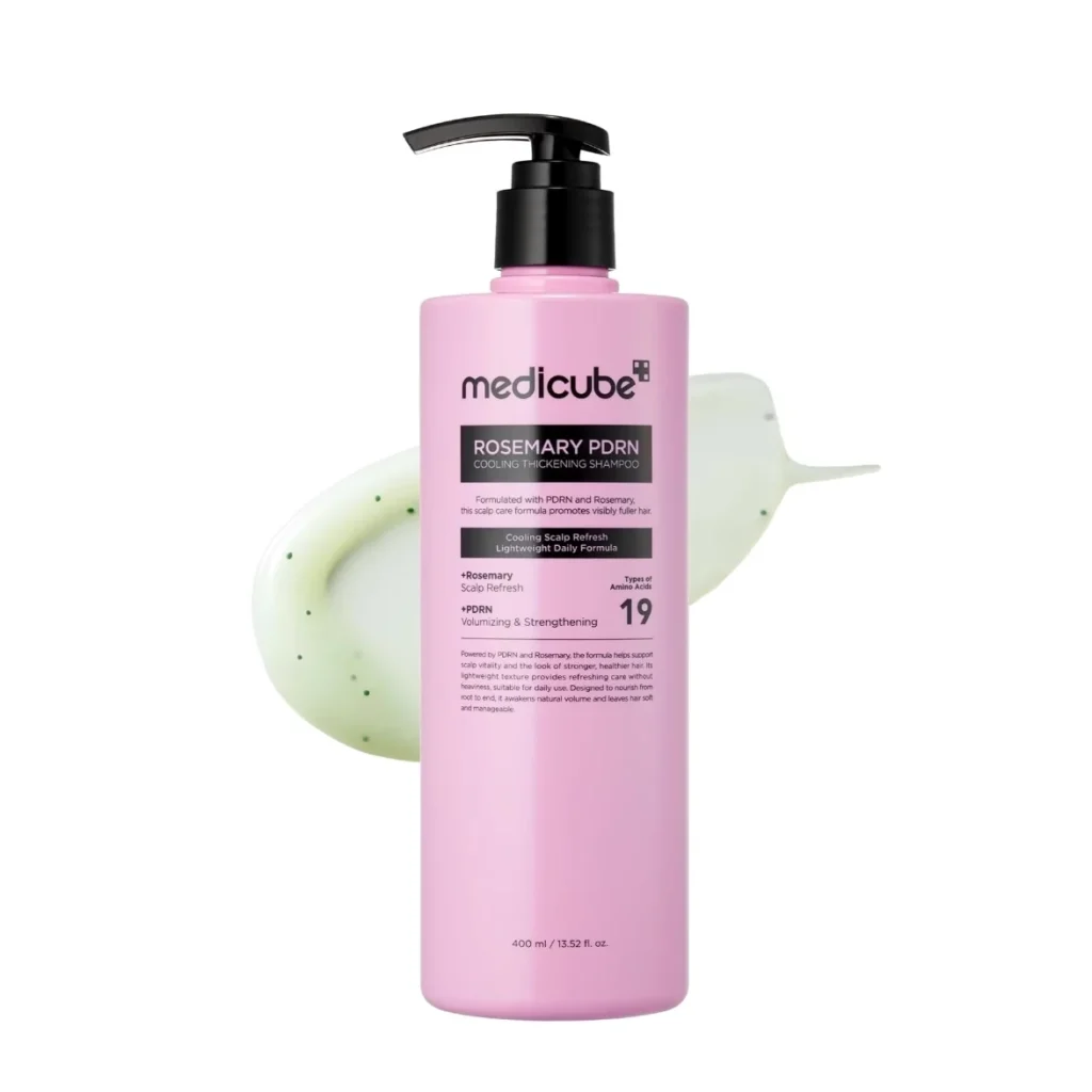 شامپو خنک‌کننده و حجم‌دهنده مدی کیوب Medicube Rosemary PDRN Cooling Thickening Shampoo حجم ۴۰۰ میلی‌لیتر