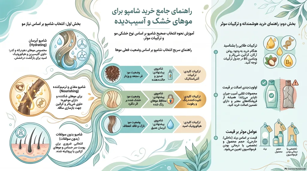 راهنمای خرید شامپو موی خشک