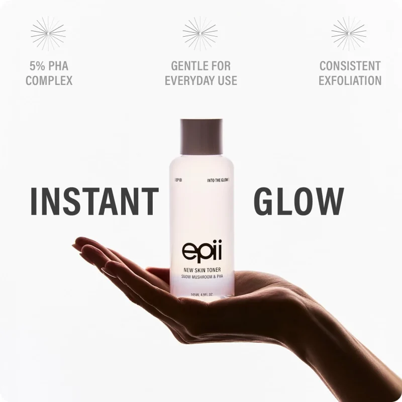 تونر آبرسان و لایه‌بردار اپی مدل New Skin Toner Snow Mushroom & PHA حجم ۱۴۵ میلی‌لیتر
