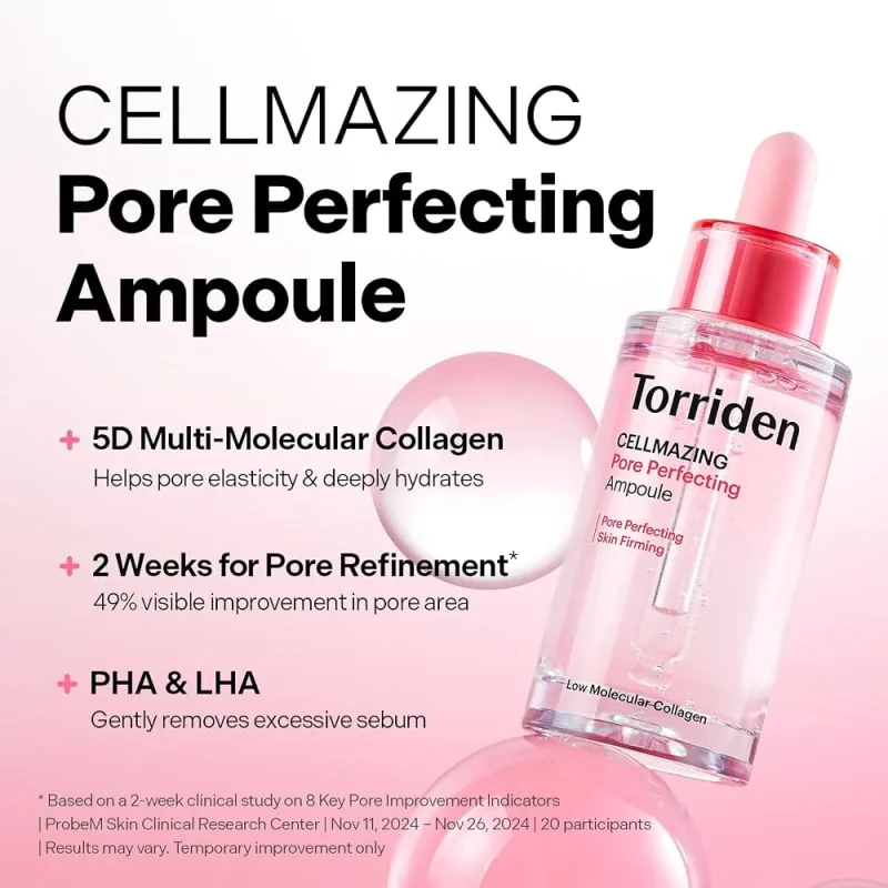 آمپول سفت‌کننده و بهبود ظاهر منافذ توردین مدل CELLMAZING Pore Perfecting حجم ۳۰ میلی‌لیتر