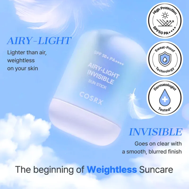 ضدآفتاب استیکی کوزارکس مدل Airy-Light Invisible Sun Stick حجم 19 گرم