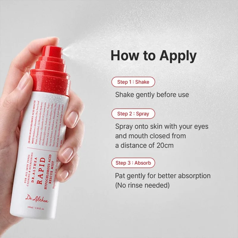 اسپری میست تسکین‌دهنده و ضدجوش دکتر آلتیا Rapid Hypochlorous Acid حجم 100میل