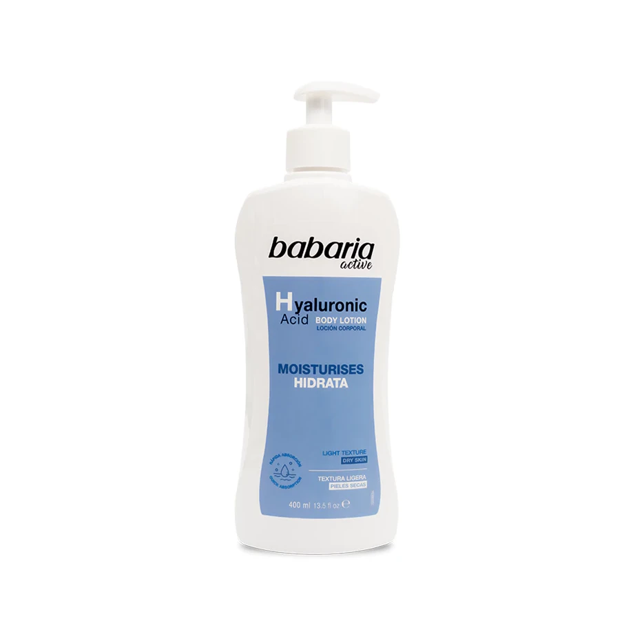 لوسیون بدن باباریا مدل Active Hyaluronic Acid Body Lotion حجم ۴۰۰ میلی‌لیتر