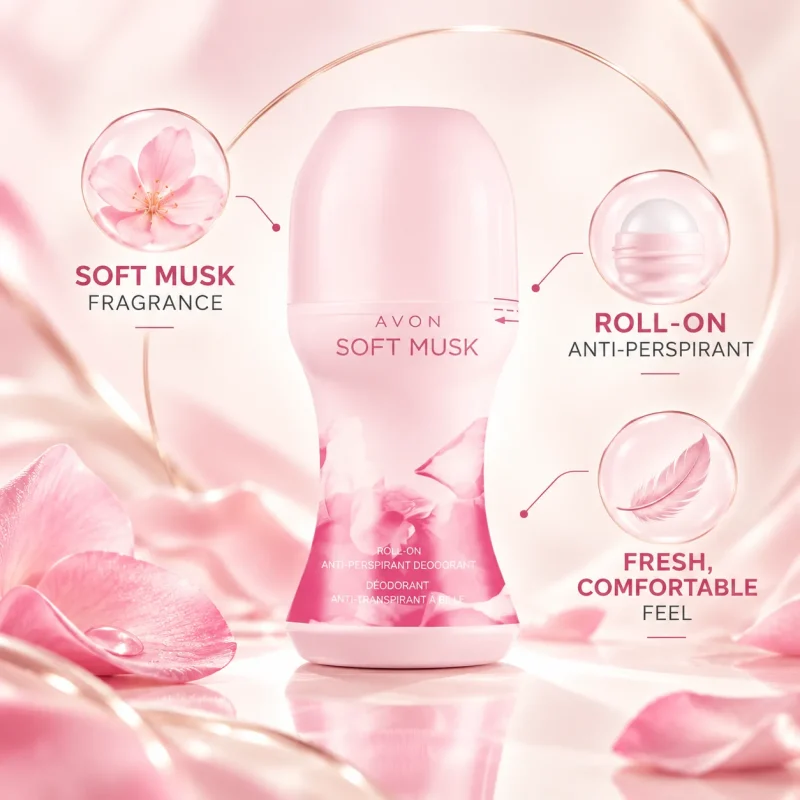 مام رول ضدتعریق زنانه آوون Soft Musk حجم 50میل - تصویر 2