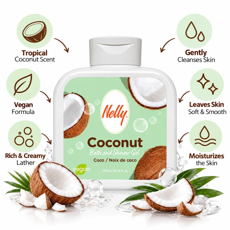شامپو بدن نلی مدل Coconut حجم 750میل